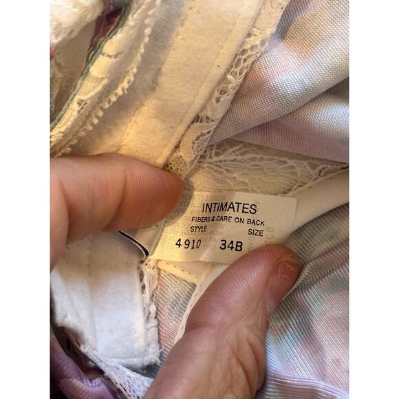 VTG Christian Dior Women's Boned Longline bustier Strapless Bra Size 34B floral - Picture 9 of 9